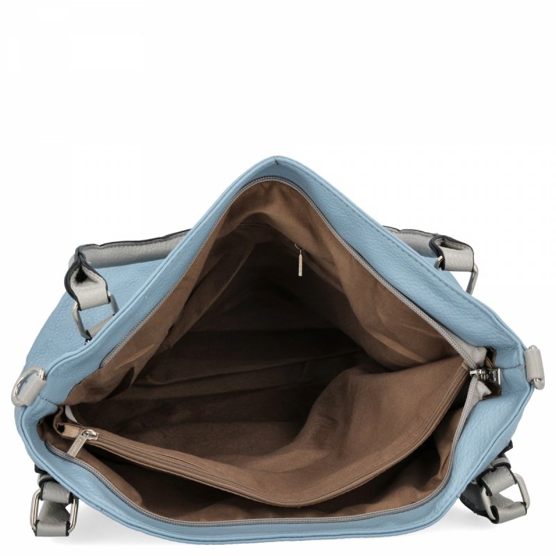Torebka Damska Shopper Bag XL firmy Hernan Błękitna/Jasno Szara