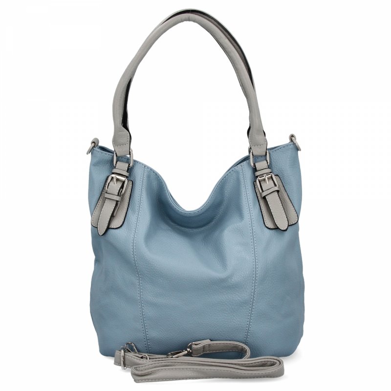 Torebka Damska Shopper Bag XL firmy Hernan Błękitna/Jasno Szara