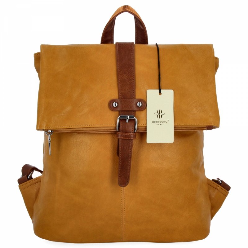 Plecak Damski Vintage firmy Herisson Żółty