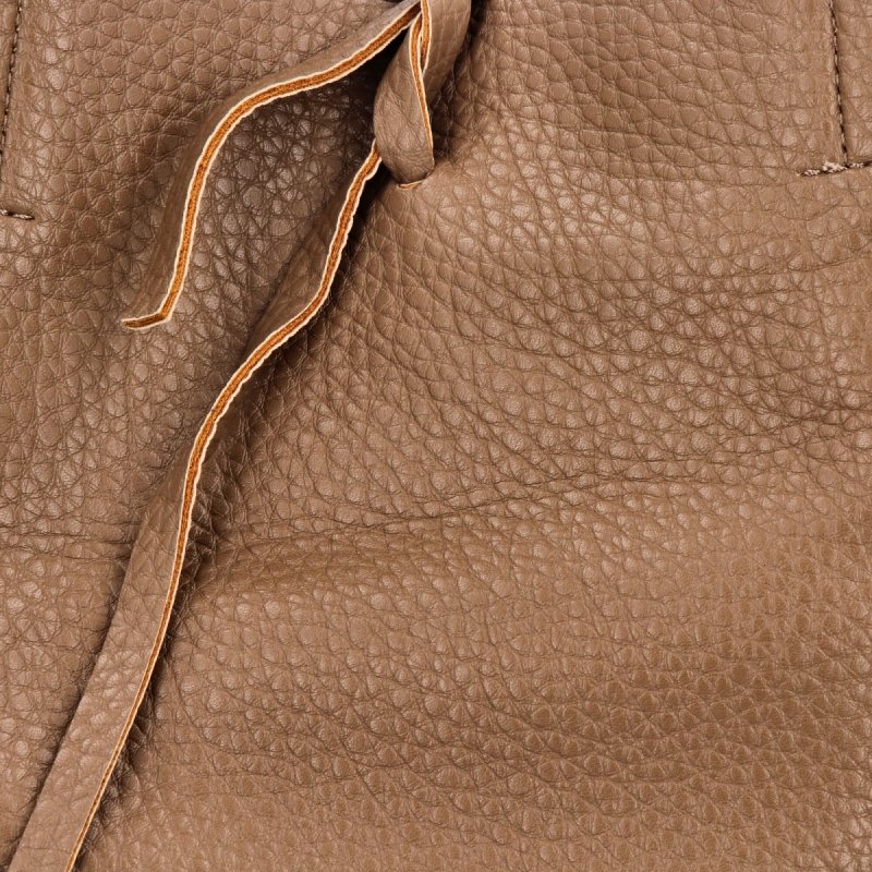 Torebka Damska typu Shopper Bag z Kosmetyczką firmy Herisson Ciemno Beżowa