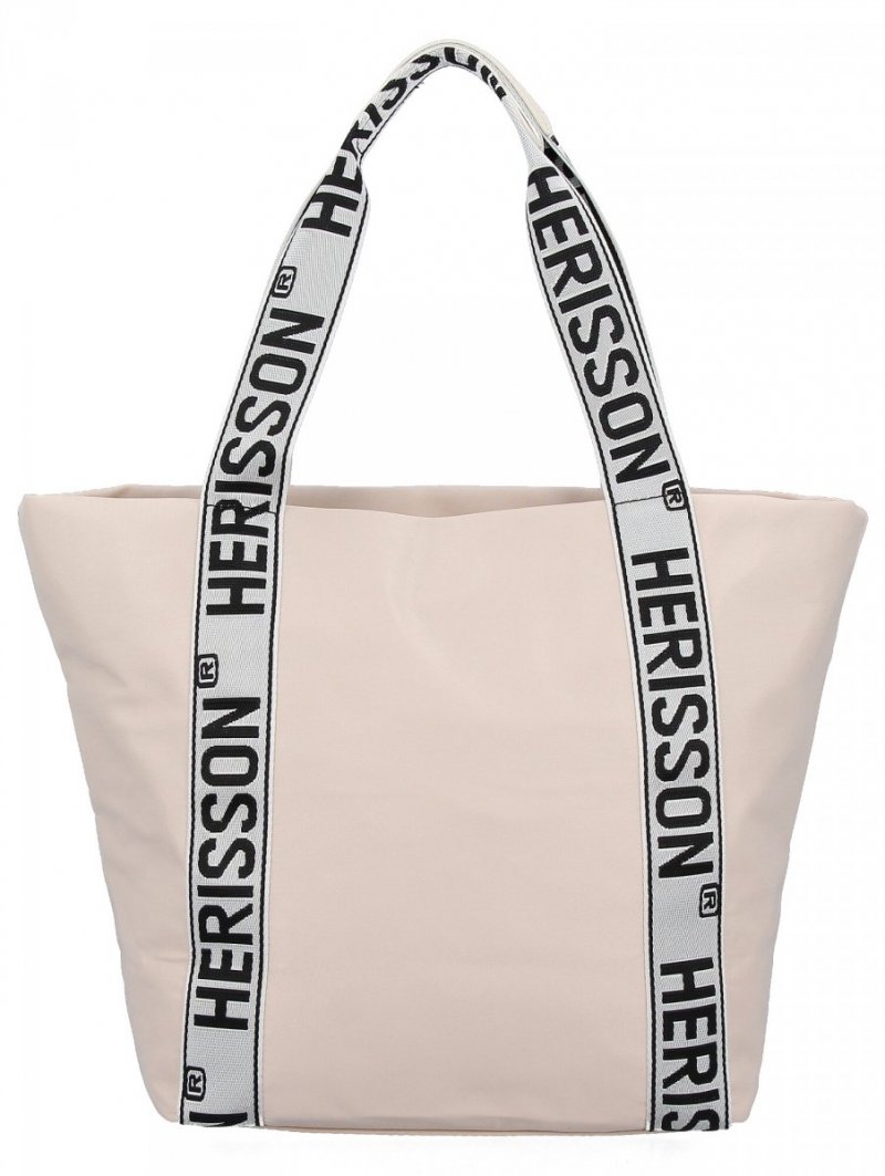 Modna Torebka Shopper Bag XL firmy Herisson Beżowa