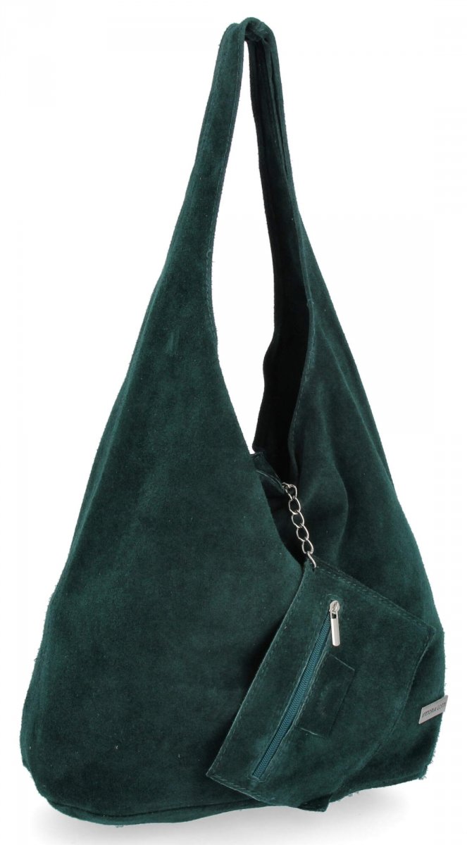 Torebka Skórzana XL Shopper Bag Butelkowa Zieleń