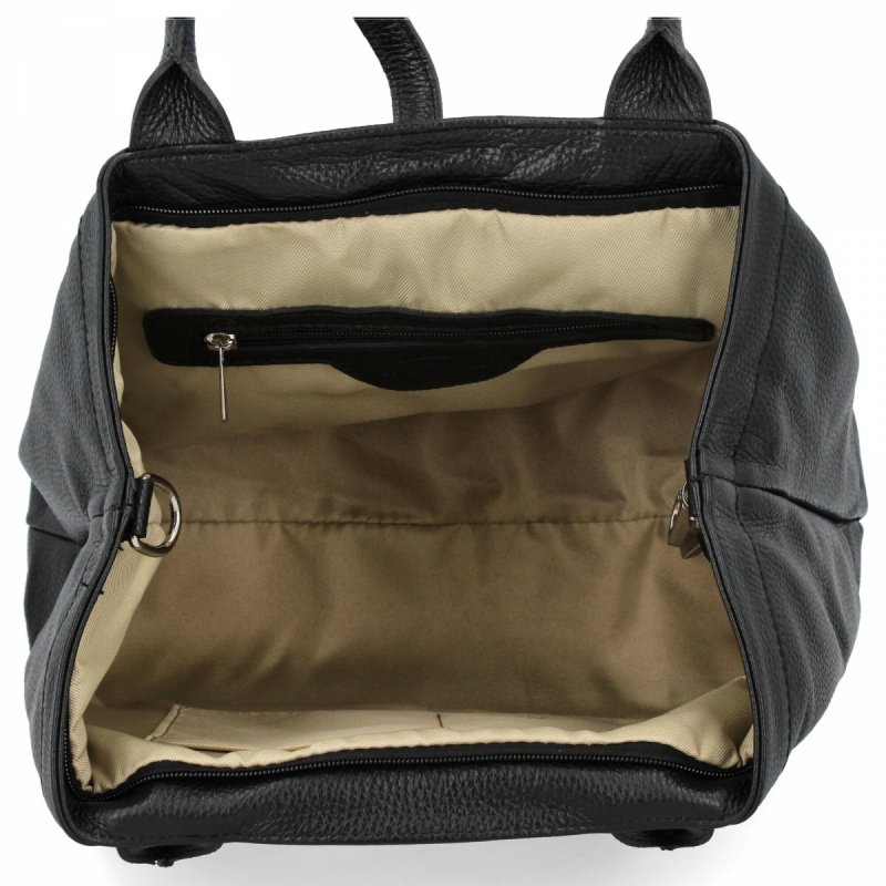 Elegancka Torebka Skórzana typu Shopper Bag Czarna