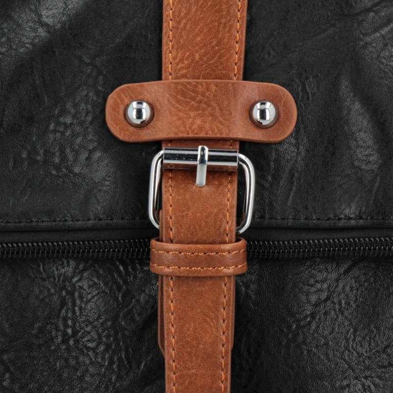 Plecak Damski Vintage firmy Herisson Czarny/Brązowy