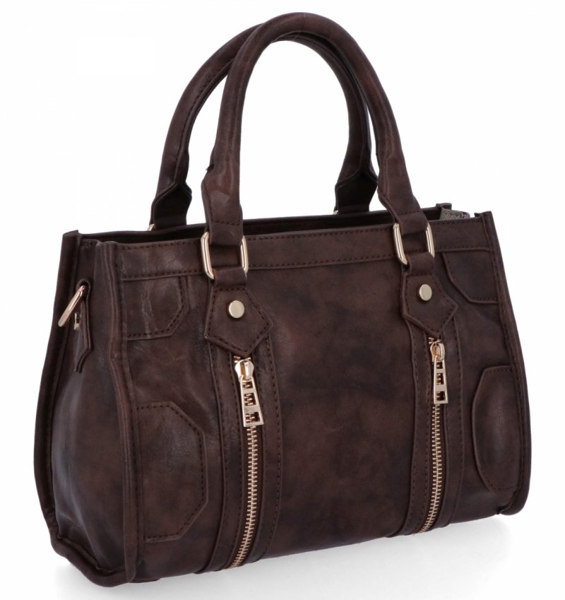 Torebka Damska w Stylu Vintage firmy Herisson Czekoladowa