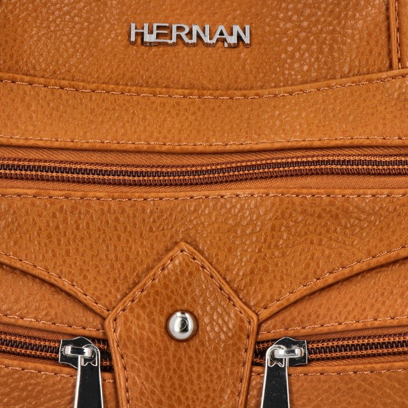 Torebka Damska typu Shopper Bag firmy Hernan Jasno Ruda