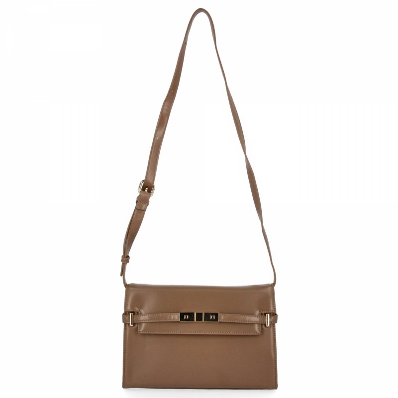 Elegancka Torebka Damska Listonoszka firmy Herisson Ciemno Beżowa