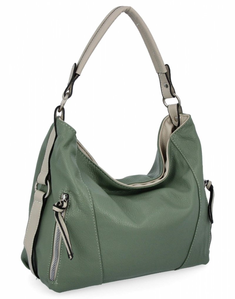 Miejska Torebka Damska firmy Hernan HB0187 Jasno Zielona/Beżowa