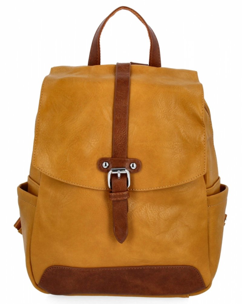 Plecak Damski w Stylu Vintage firmy Herisson Żółty