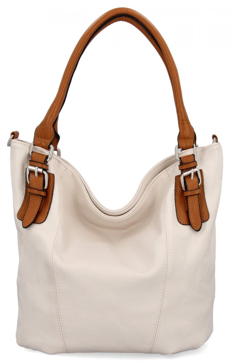 Torebka Damska Shopper Bag XL firmy Hernan Beżowa/Ruda