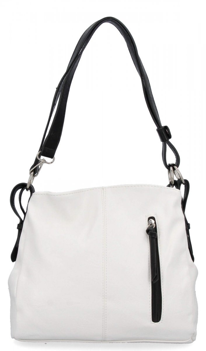 Torebka Damska Shopper Bag XL firmy Hernan Biała/Czarna