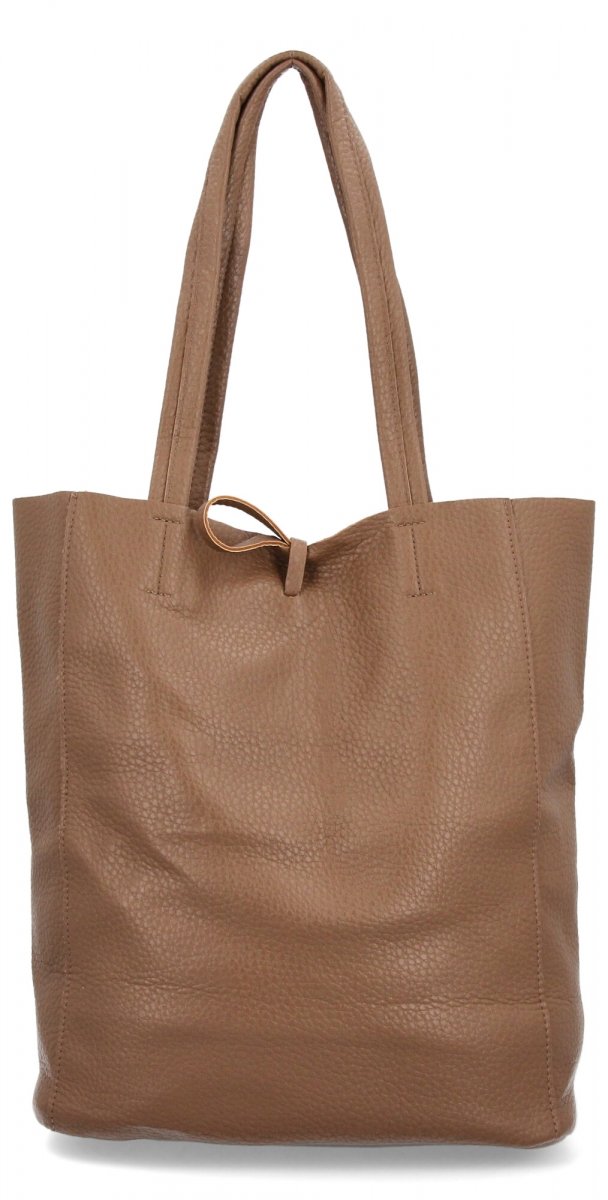 Torebka Damska typu Shopper Bag z Kosmetyczką firmy Herisson Ciemno Beżowa