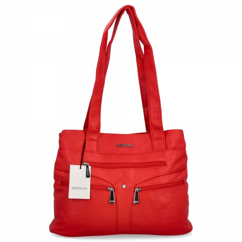 Torebka Damska typu Shopper Bag firmy Hernan Czerwona