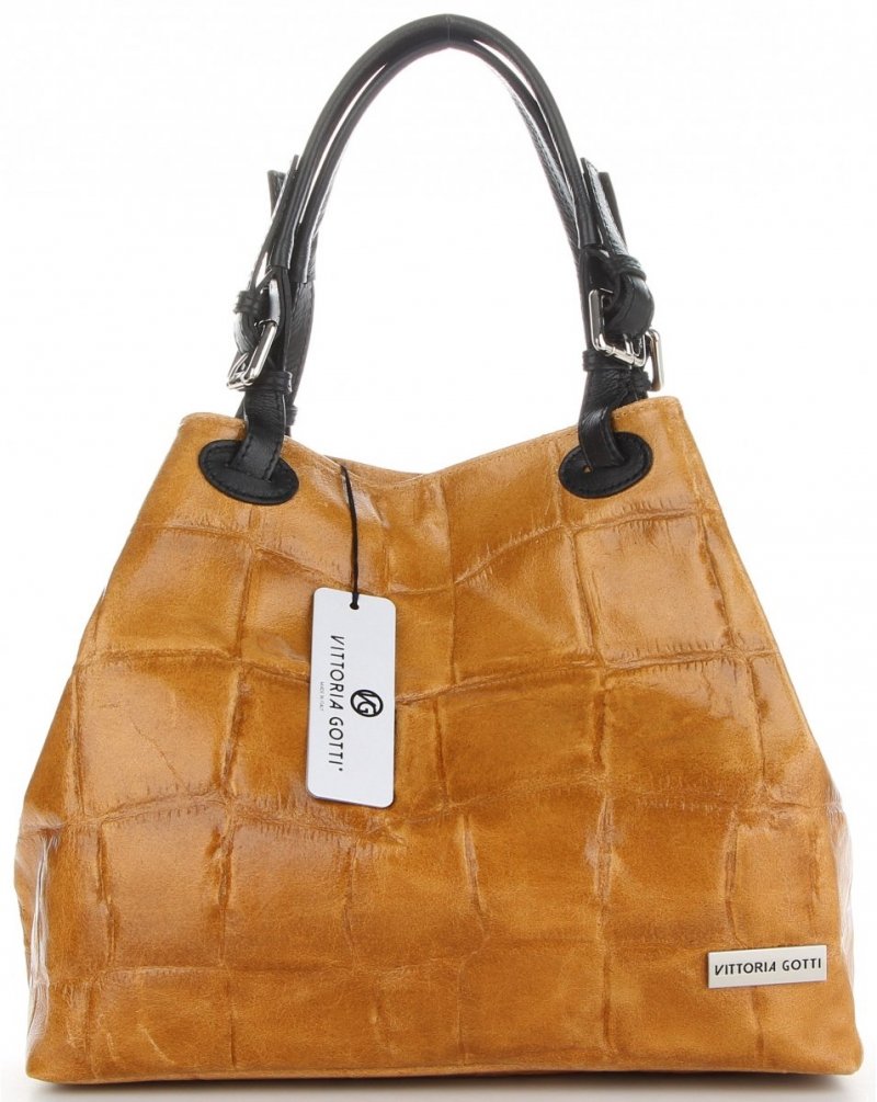 Torebka Skórzana Shopper Bag VITTORIA GOTTI Ruda
