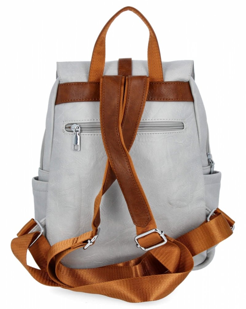 Plecak Damski w Stylu Vintage firmy Herisson Jasno Szary