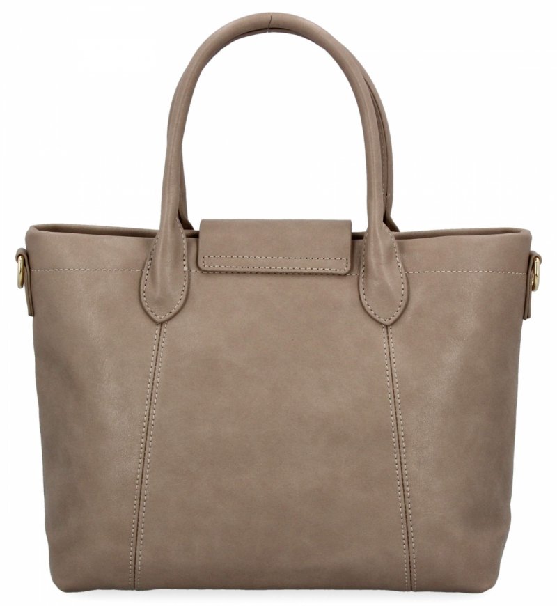 Klasyczna Torebka Damska firmy Herisson Ciemno Beżowa