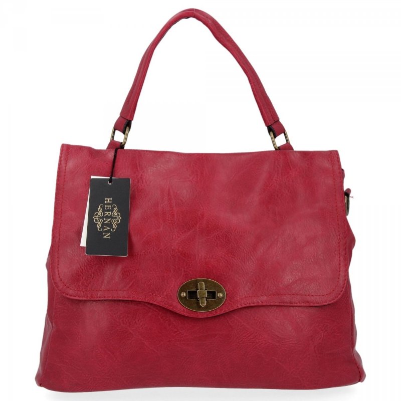 Torebka Damska w Stylu Vintage firmy Hernan Czerwona