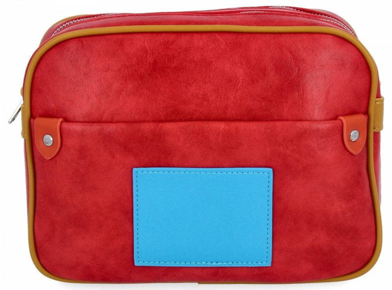 Dwukomorowa Torebka Listonoszka firmy Herisson Czerwona/Ruda