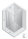 NEW TRENDY Kabina NESTA chrom 1D prostokątna L 80x100x200 czyste 6mm Active Shield 2.0 K-3599
