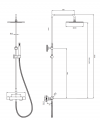 OMNIRES Termostatyczny system zestaw prysznicowy natynkowy Y1244SUCR