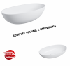 OMNIRES Komplet wanna 160cm z umywalką 60x35 SHELL M+ biały mat 