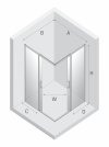 NEW TRENDY Kabina prysznicowa PRIME COPPER BRUSHED 2D kwadratowa 90x90x200 szkło czyste 6mm Active Shield 2.0 D-0810A/D-0811A