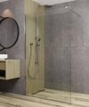 AQUAFORM - ścianka prysznicowa FUJI 110 typu Walk-In szkło transparentne 8mm profil CZARNY  AQ.103-11-30110-01