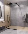 AQUAFORM - ścianka prysznicowa TEINE 100 typu Walk-In szkło transparentne 6mm profil CZARNY  AQ.103-12-30100-02