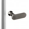 NEW TRENDY Kabina prysznicowa New Soleo Gunmetal Brushed, pięciokątna, asymetryczna, drzwi pojedyncze 100x80 K-1710