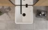 BESCO Umywalka wolnostojąca matowa 40x40x85 Aygo + syfon chrom #UAS-A-WO