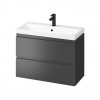 CERSANIT - Set B813 MODUO Slim 80 antracytowy DSM - do samodzielnego montażu (szafka + umywalka)  S801-468-DSM