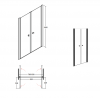 BESCO Drzwi wahadłowe prysznicowe Sinco Due Black 80x195 DSD-80-B