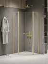 NEW TRENDY Kabina prysznicowa New Soleo Light Gold, pięciokątna, drzwi podwójne 80x80x195 K-1667