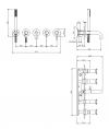 OMNIRES Bateria wannowa 5-otworowa podtynkowa czarny Y1237/1SBL
