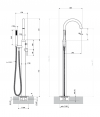 OMNIRES bateria wannowa wolnostojąca 96cm  chrom Y1233-SCR