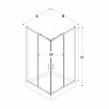 NEW TRENDY Zestaw - Kabina prysznicowa SUVIA BLACK kwadratowa szkło satynowe 90x90x201 drzwi przesuwne szkło satynowe + Brodzik prysznicowy MARO ZS-0020
