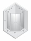NEW TRENDY Kabina prysznicowa New Soleo Light Gold, pięciokątna, drzwi podwójne 80x80x195 K-1667