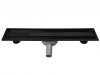 AQUALine - Odpływ liniowy podłogowy 2w1 pod płytkę CZARNY Matowy Obrotowy syfon 80cm R04BK800