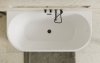 BESCO Wanna wolnostojąca Vica New Matt B&W 170 + klik-klak chrom z przelewem slim #WAS-17VNM