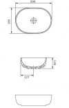CERSANIT - Umywalka nablatowa MODUO  50 owalna antracytowa mat  K116-107
