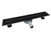 AQUALine - Odpływ liniowy podłogowy 2w1 pod płytkę CZARNY Matowy Obrotowy syfon 80cm R04BK800