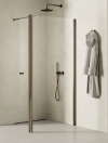 NEW TRENDY Kabina prysznicowa 70x195 New Soleo Gunmetal Brushed, walk in, z dodatkową ścianką K-2269
