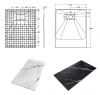 BESCO Brodzik prostokątny 100x80 Vexo Marble Black 100 VMB-100-80-P