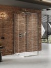NEW TRENDY Kabina prysznicowa PRIME GUNMETAL BRUSHED 2D prostokątna przyścienna L 80x70x200 szkło czyste 6mm Active Shield 2.0 K-4959