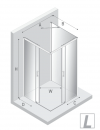 NEW TRENDY Kabina prysznicowa Prime, przyścienna 90x90x200 drzwi podwójne, przesuwne, wejście od narożnika K-0902