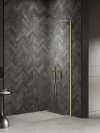 NEW TRENDY Kabina prysznicowa NESTA LIGHT GOLD WALK-IN U 70x200 szkło czyste 8mm Active Shield 2.0 - WSPORNIK KĄTOWY K-1730-WL