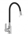 INVENA BATERIA ZLEWOZMYWAKOWA KSANTI Z RUCHOMĄ, 2F WYLEWKA, CHROM / CZARNY BZ-37-008-L