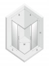 NEW TRENDY Kabina prysznicowa przesuwna PRIME WHITE 80x70x200 D-0396A/D-0395A