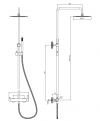 OMNIRES System zestaw prysznicowy natynkowy nikiel Y1244MNI