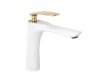 REA - Bateria umywalkowa ORBIT White Gold / Biało Złota Niska